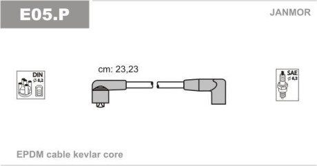 Дроти запалення, набір Janmor E05P