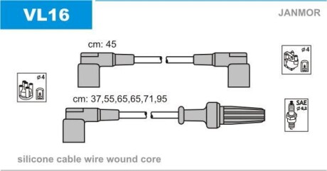Дроти запалення, набір Janmor VL16