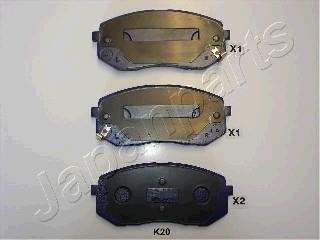 Гальмівні колодки, дискове гальмо (набір) JAPANPARTS PAK20AF (фото 1)