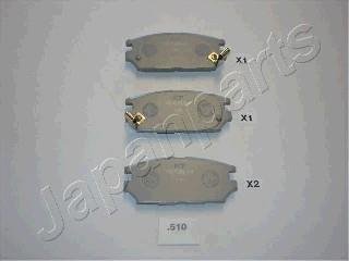 Гальмівні колодки, дискове гальмо (набір) JAPANPARTS PP510AF