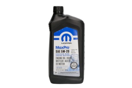 Олива моторна Chrysler Mopar MaxPro 5W-20, 0,946л. JEEP/CHRYSLER/DODGE 68518202AA