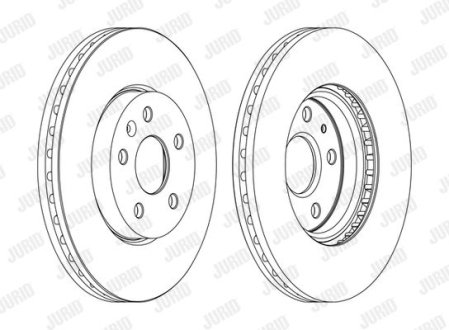 Гальмівний диск передній Chevrolet Malibu, Camaro / Opel Insignia A, Astra G Jurid 562462JC1