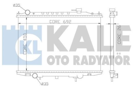 Радіатор охолодження Nissan NP300 (08-), Pick Up (98-) 2.5D OTO RADYATOR Kale 362900