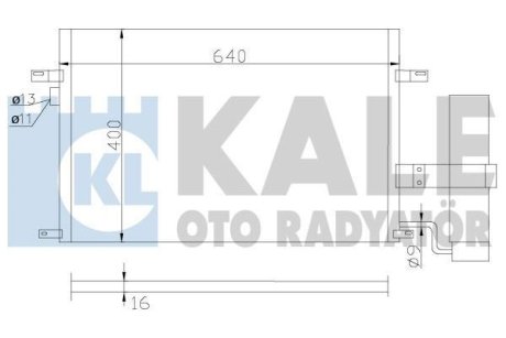 Радіатор кондиціонера Chevrolet Lacetti, Nubira - Daewoo Lacetti, Nubira Condenser OTO RADYATOR Kale 377100