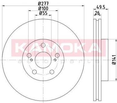 Гальмiвнi диски TOYOTA AVENSIS T25 04- KAMOKA 1031130