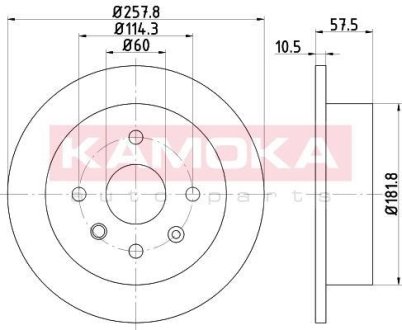 Гальмiвнi диски CHEVROLET LACETTI 05-/NUBIRA 05- KAMOKA 103168