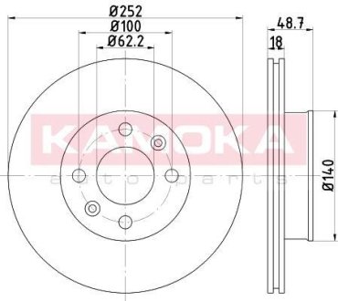 Гальмiвнi диски Hyundai i10 07-18/Kia PICANTO I 05-11 KAMOKA 103207