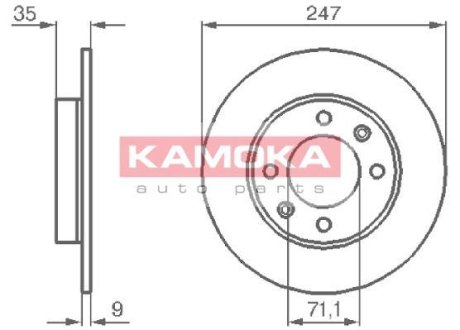 Гальмівний диск KAMOKA 1032356