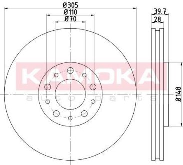 Диск гальмівний PRZÓD ALFA ROMEO 159 05-11 KAMOKA 103284