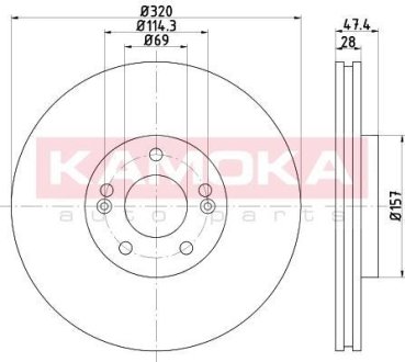 Диск гальмівний PRZÓD HYUNDAI I40 11- KAMOKA 103296