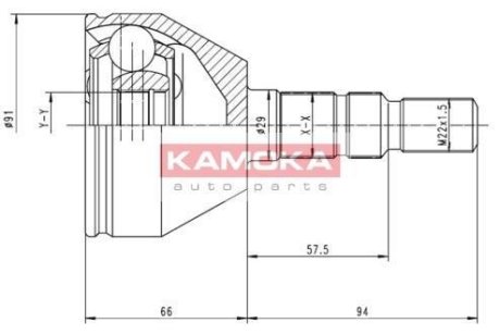 Шарнірний набір, привідний вал KAMOKA 6037