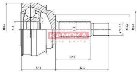 Шарнірний набір, привідний вал KAMOKA 6238