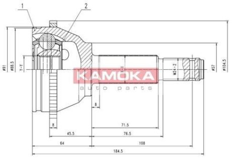 Шарнірний набір, привідний вал KAMOKA 6281