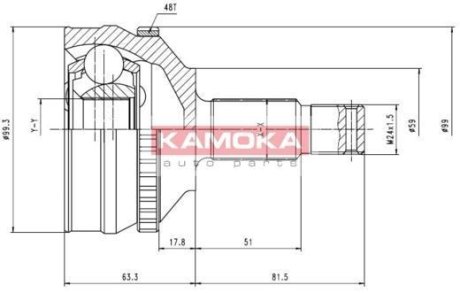 Шарнірний набір, привідний вал KAMOKA 6576