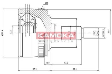 Шарнірний набір, привідний вал KAMOKA 7046