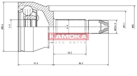 Шарнірний набір, привідний вал KAMOKA 7136