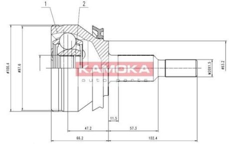 Шарнірний набір, привідний вал KAMOKA 7526