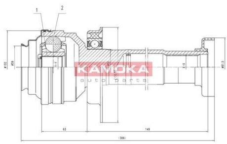 Шарнірний набір, привідний вал KAMOKA 8711