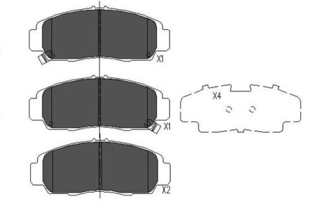 Колодки гальмівні (передні) Honda Accord/Civic 00- (Nissin) (148.8x58.5x17) R15 KAVO KBP2052