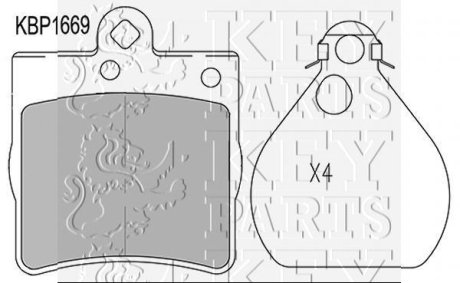 Гальмівні колодки (набір) KEY PARTS KBP1669