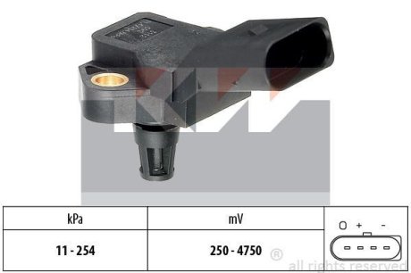 Датчик давления воздуха, высотный корректор. Датчик, давление во впускном газопроводе KW 493112