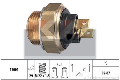 Термовимикач вентилятора радіатора KW 550000 (фото 1)