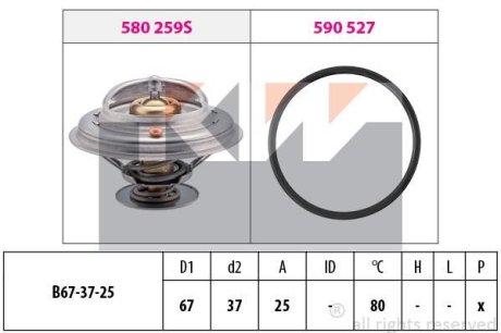 Термостат системи охолодження KW 580259