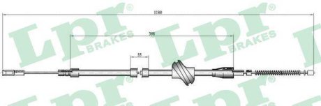 Трос ручного гальма LPR C0045B