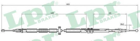 Трос ручного гальма LPR C0052B