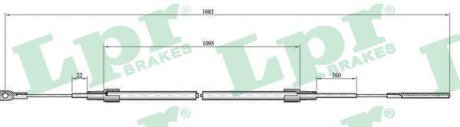 Трос ручного гальма LPR C0071B