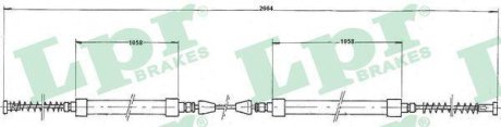 Трос ручного гальма LPR C0161B