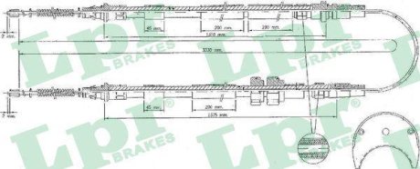 Трос ручного гальма LPR C0234B