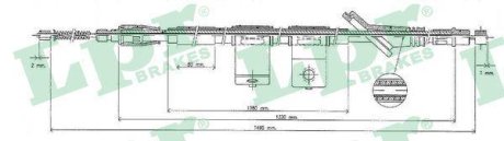 Трос ручного гальма LPR C0323B