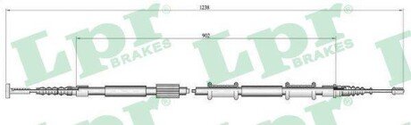 Трос ручного гальма LPR C0340B