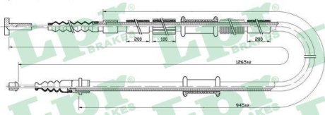 Трос ручного гальма LPR C0341B