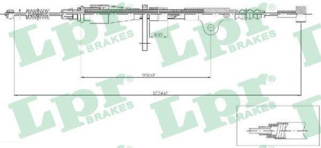 Трос ручного гальма LPR C0505B