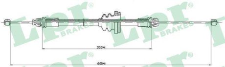 Трос ручного гальма LPR C0754B