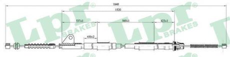 Трос ручного гальма LPR C0852B