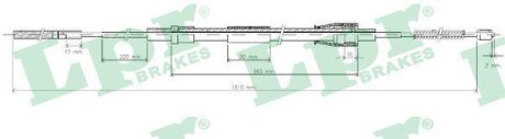 Трос ручного гальма LPR C0962B