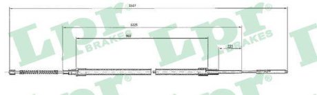 Трос ручного гальма LPR C0964B