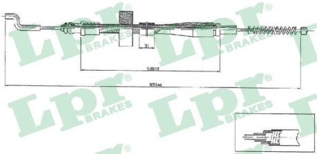 Трос ручного гальма LPR C0971B