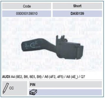 Підкермовий перемикач MAGNETI MARELLI 000050139010