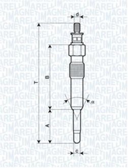 Свіча розжарювання MAGNETI MARELLI 062503901304 (фото 1)