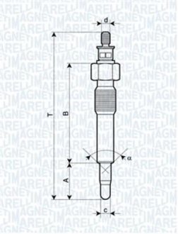 Свічка розжарювання MAGNETI MARELLI 062583202304 (фото 1)