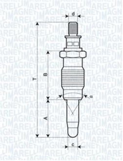 Свіча розжарювання MAGNETI MARELLI 062900005304 (фото 1)