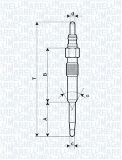 Свічка розжарювання MAGNETI MARELLI 062900038304 (фото 1)