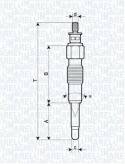 Свіча розжарювання MAGNETI MARELLI 062900040304