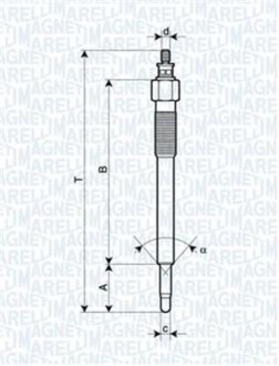 Свічка розжарювання MAGNETI MARELLI 062900075304 (фото 1)