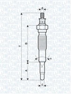 Свічка розжарювання MAGNETI MARELLI 062900077304