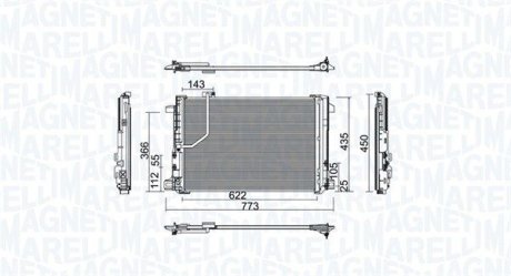 Радиатор кондиционера MB E-class (W212)/CLS-class (X218)/C-class (W204)/GLK-class (X204) 1.6-6.2 07- MAGNETI MARELLI 350203755000